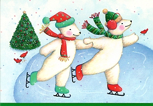polar bears ice skating
